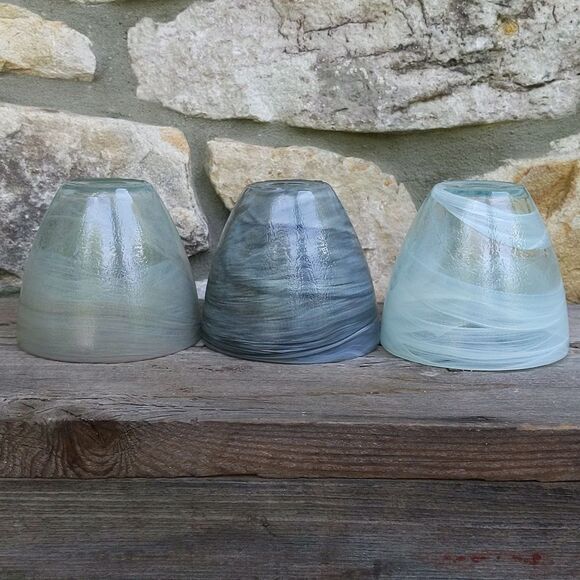 Ecoglass Votive Candle Holders Swirl Recycled Glass Eco-friendly Home Decor - Picture 17 of 17